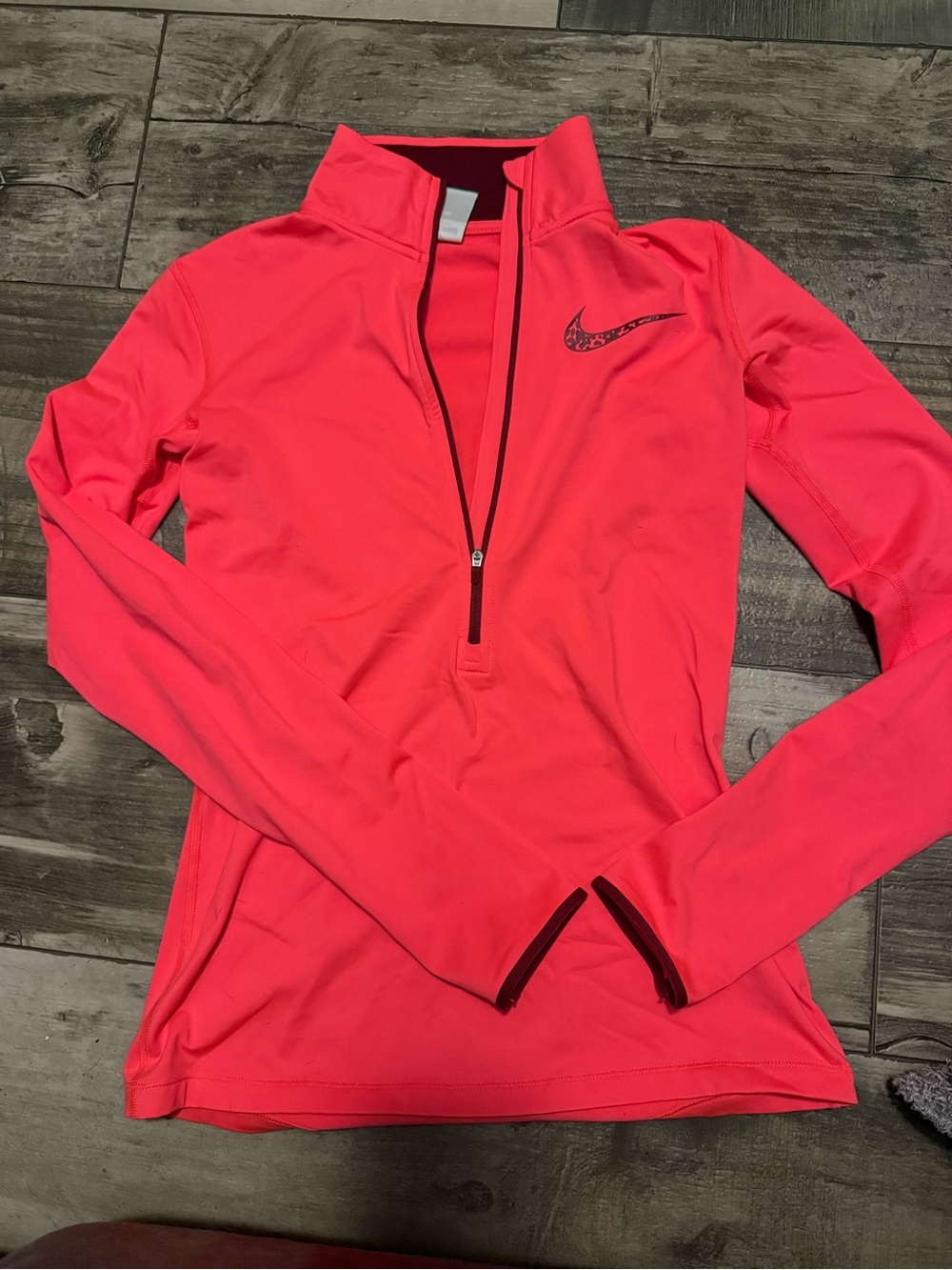 Nike Women's Neon Pink Half-Zip Athletic Top
